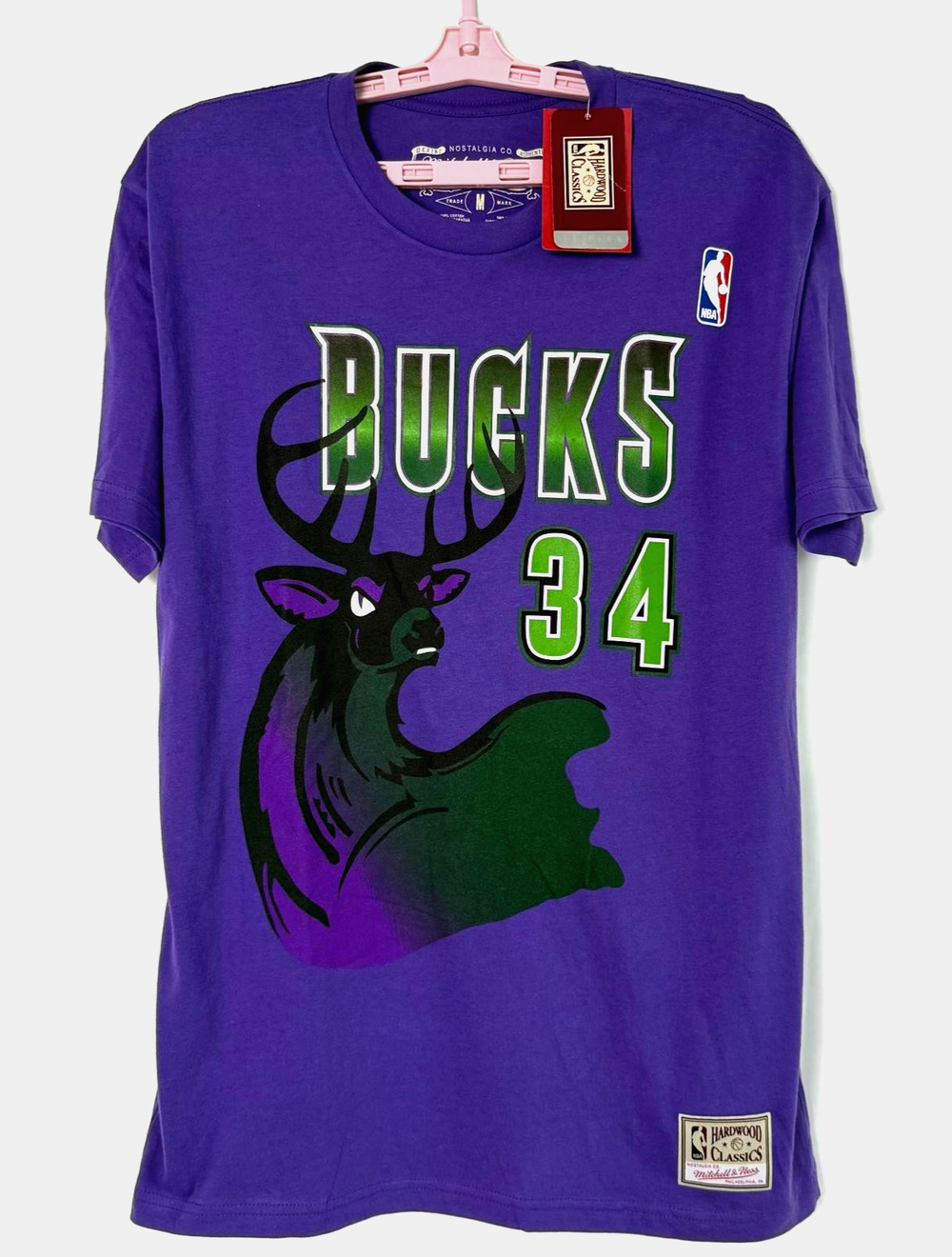 NWT Mitchell & Ness RAY ALLEN No. 34 MILWAUKEE BUCKS (MED) T-Shirt Jersey Cotton